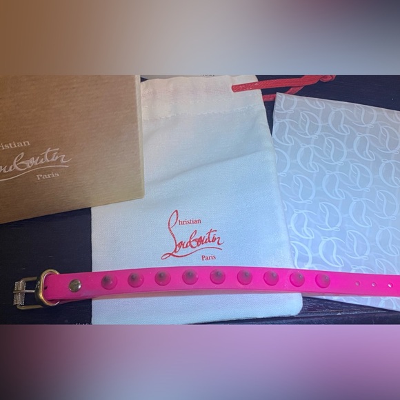 Auth Christian Louboutin pink bracelet with silver hardware full inclusion - Picture 7 of 10